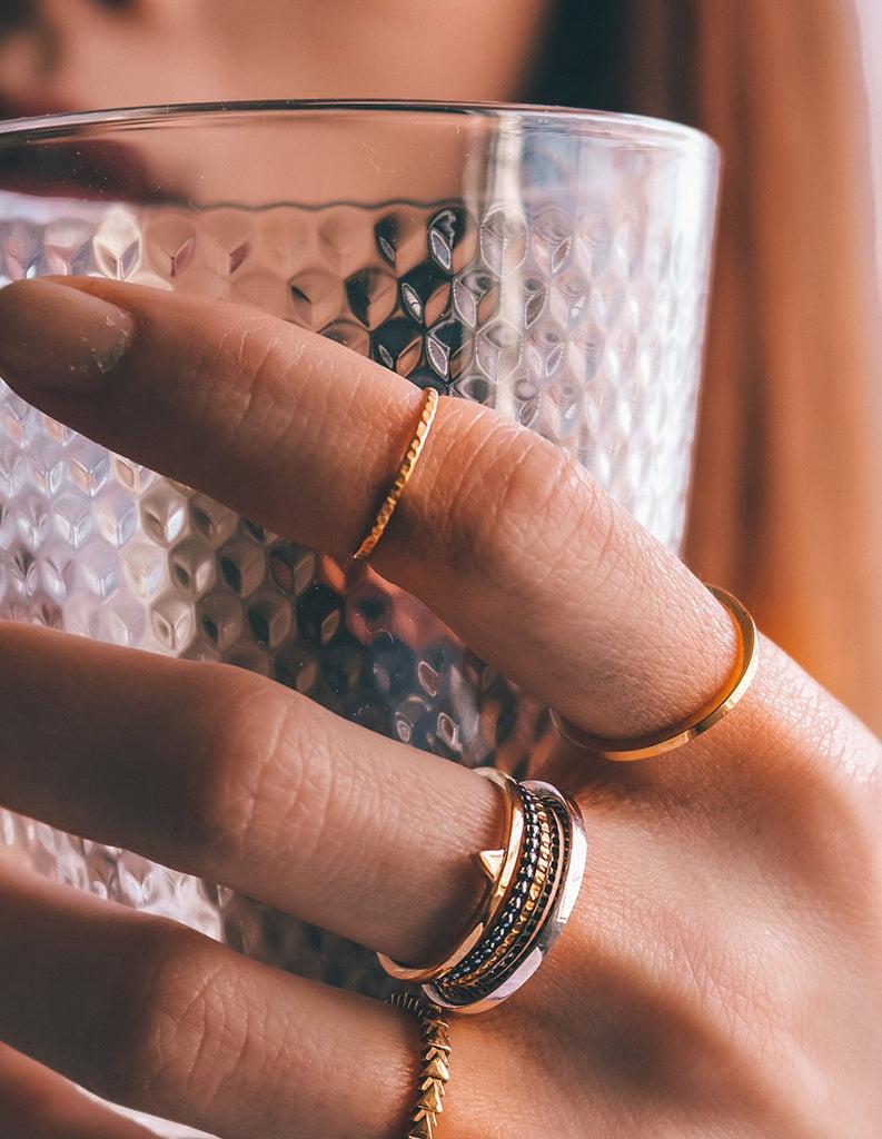 gold circle ring by may hofman jewellery