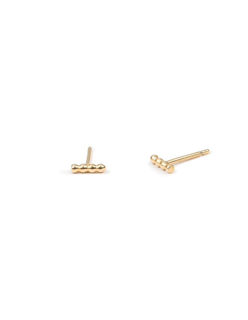 gold halo studs by May Hofman Jewellery 