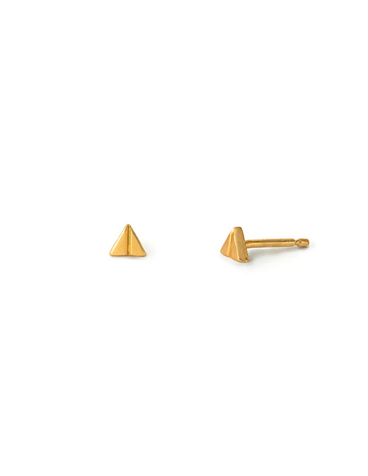 Fairmined Gold triangle studs by may hofman