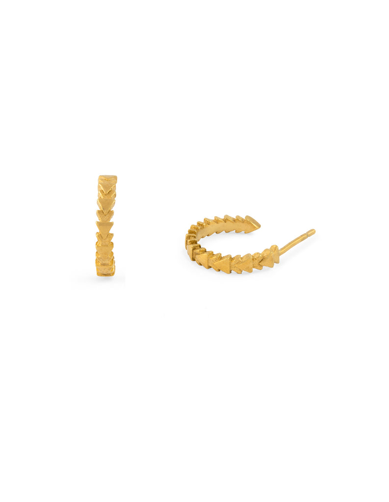 gold tri line hoops by may hofman jewellery