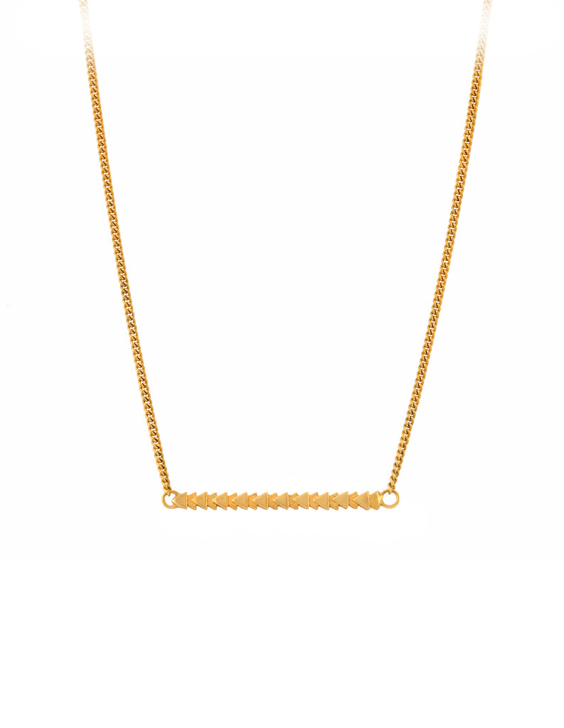 gold tri line necklace by May Hofman Jewellery 